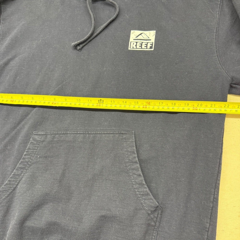 Reef Mens Logo Hoodie Navy Blue Surf Lifestyle Fleece Sweatshirt Large - Picture 5 of 9